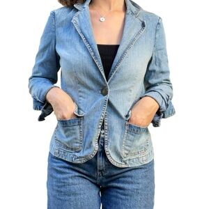 GAP Blue Denim with Patterned Lining